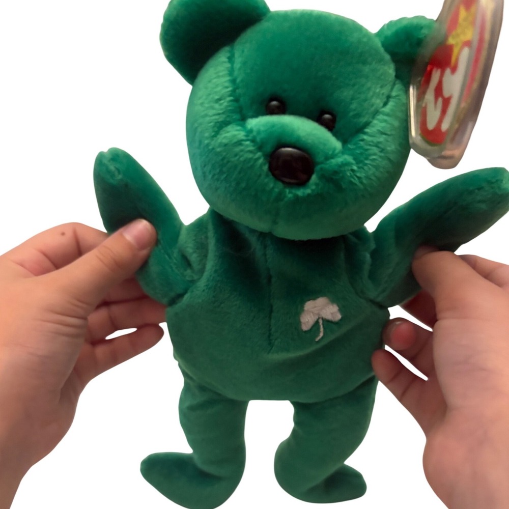 Ty Beanie Baby Erin the Bear Green Shamrock St Patricks Day Plush‎ 1997 Vintage